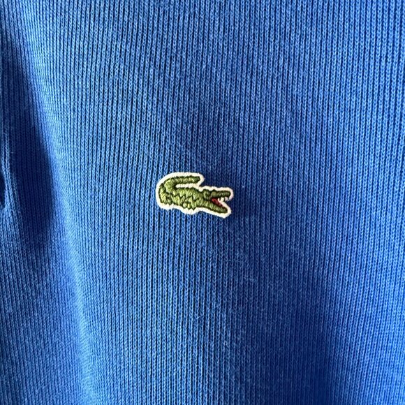 Men's S Lacoste Mock Neck Quarter Zip Sweater in Royal Blue - Picture 4 of 8
